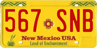 NM license plate 567SNB