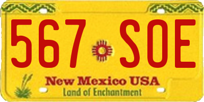 NM license plate 567SOE