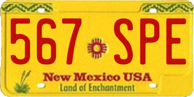 NM license plate 567SPE
