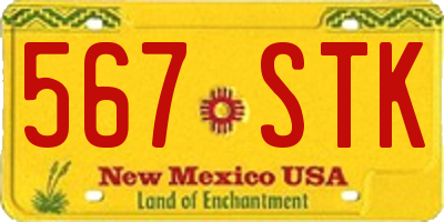 NM license plate 567STK