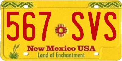 NM license plate 567SVS