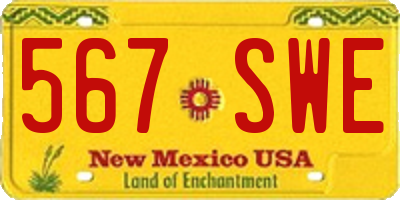 NM license plate 567SWE