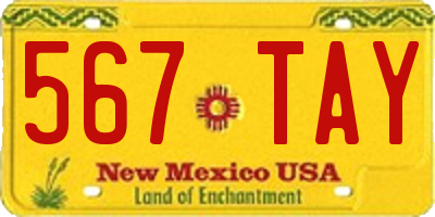NM license plate 567TAY