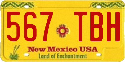 NM license plate 567TBH