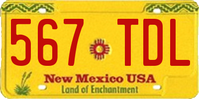 NM license plate 567TDL