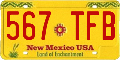 NM license plate 567TFB
