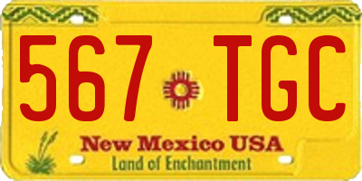 NM license plate 567TGC