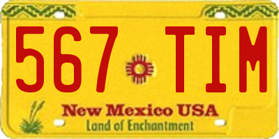 NM license plate 567TIM