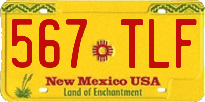 NM license plate 567TLF