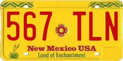 NM license plate 567TLN