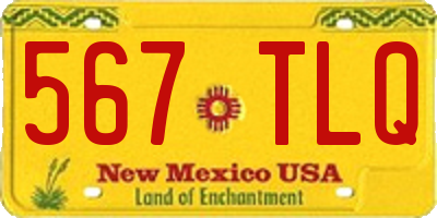 NM license plate 567TLQ