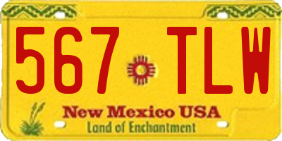 NM license plate 567TLW