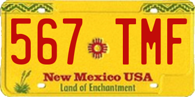 NM license plate 567TMF