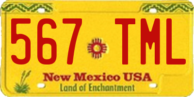 NM license plate 567TML
