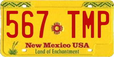 NM license plate 567TMP