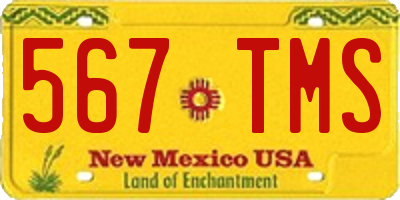 NM license plate 567TMS