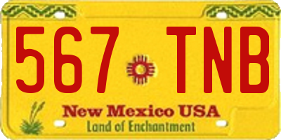 NM license plate 567TNB