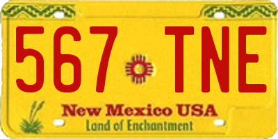 NM license plate 567TNE