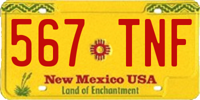 NM license plate 567TNF