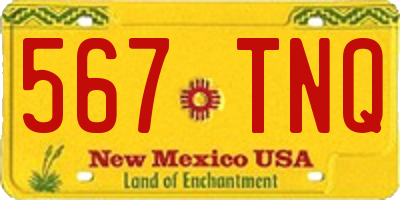 NM license plate 567TNQ