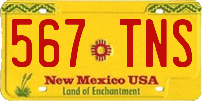 NM license plate 567TNS