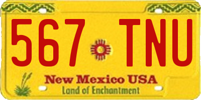 NM license plate 567TNU