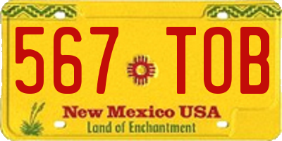 NM license plate 567TOB