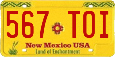 NM license plate 567TOI