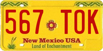 NM license plate 567TOK