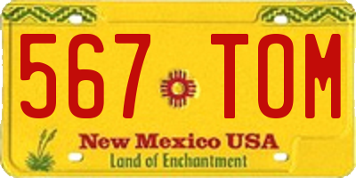 NM license plate 567TOM