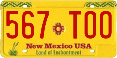 NM license plate 567TOO