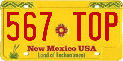 NM license plate 567TOP