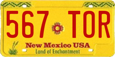 NM license plate 567TOR