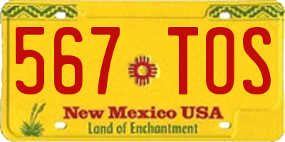 NM license plate 567TOS