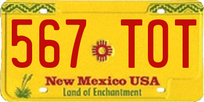 NM license plate 567TOT