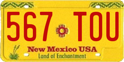 NM license plate 567TOU