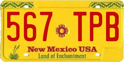 NM license plate 567TPB