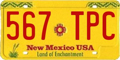 NM license plate 567TPC