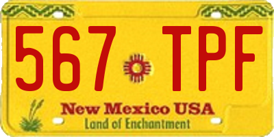 NM license plate 567TPF