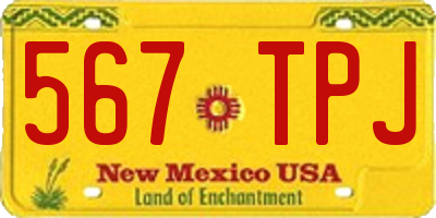 NM license plate 567TPJ