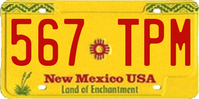 NM license plate 567TPM