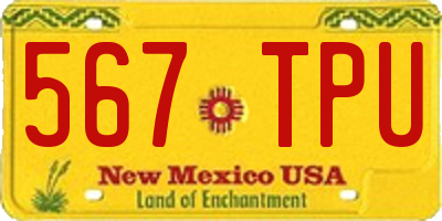 NM license plate 567TPU