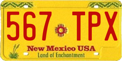 NM license plate 567TPX