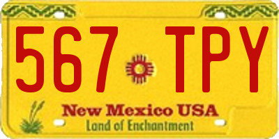 NM license plate 567TPY