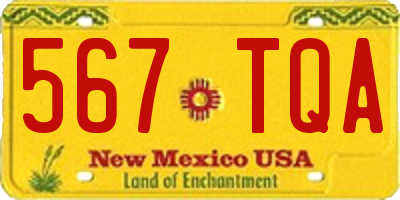 NM license plate 567TQA