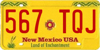NM license plate 567TQJ