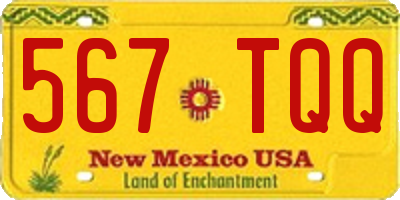 NM license plate 567TQQ