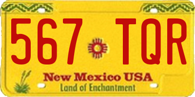 NM license plate 567TQR
