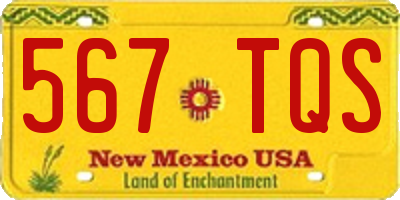 NM license plate 567TQS