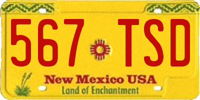 NM license plate 567TSD
